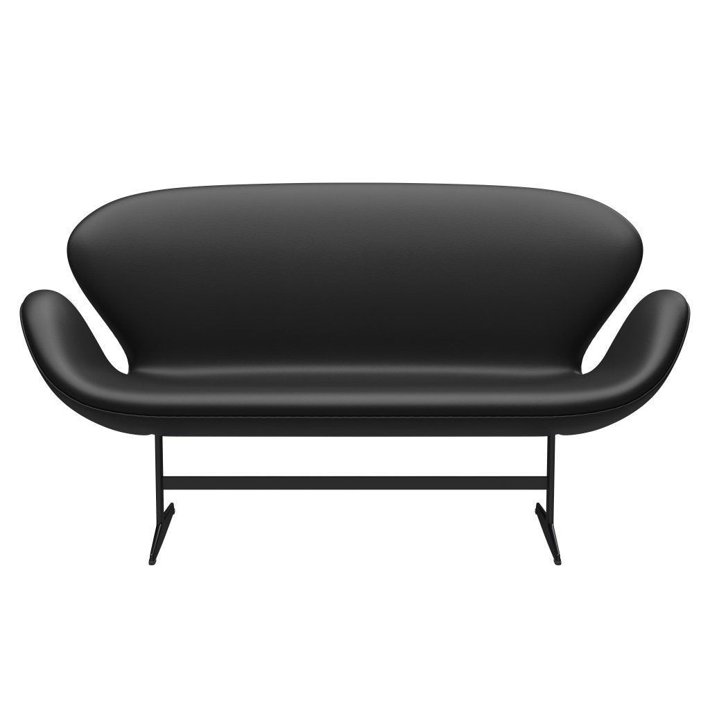 Fritz Hansen Swan Sofa 2 Seater, Black Lacquered/Aura Black