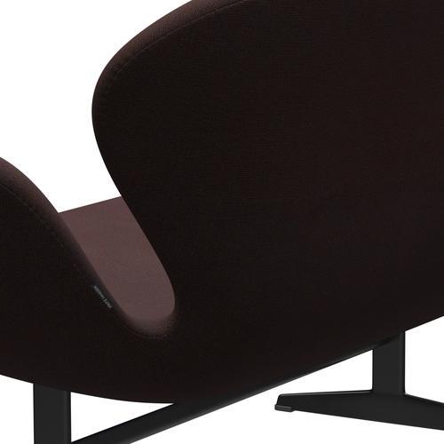 Fritz Hansen Swan Sofá 2 plazas, Océano gris lacado negro/lienzo