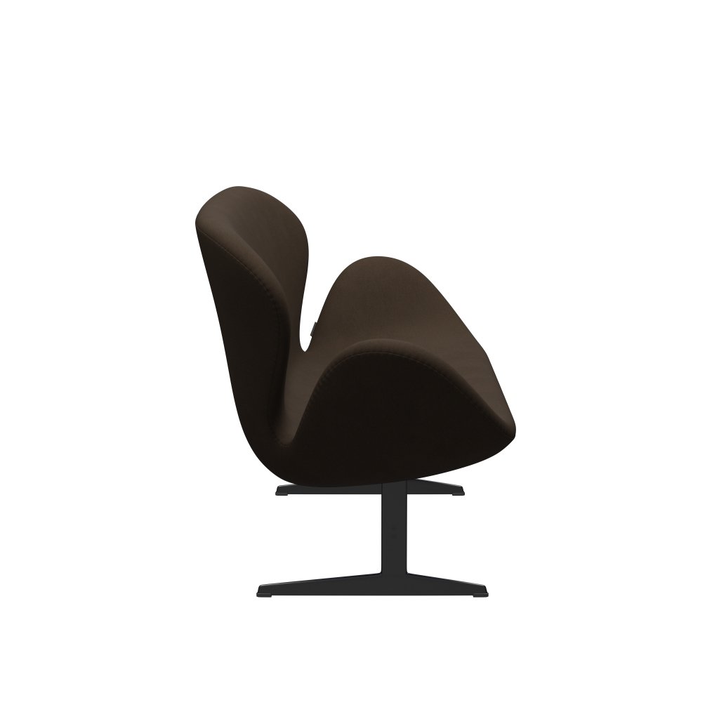 Fritz Hansen Swan canapé 2 places, laquée noire / confort beige / sable