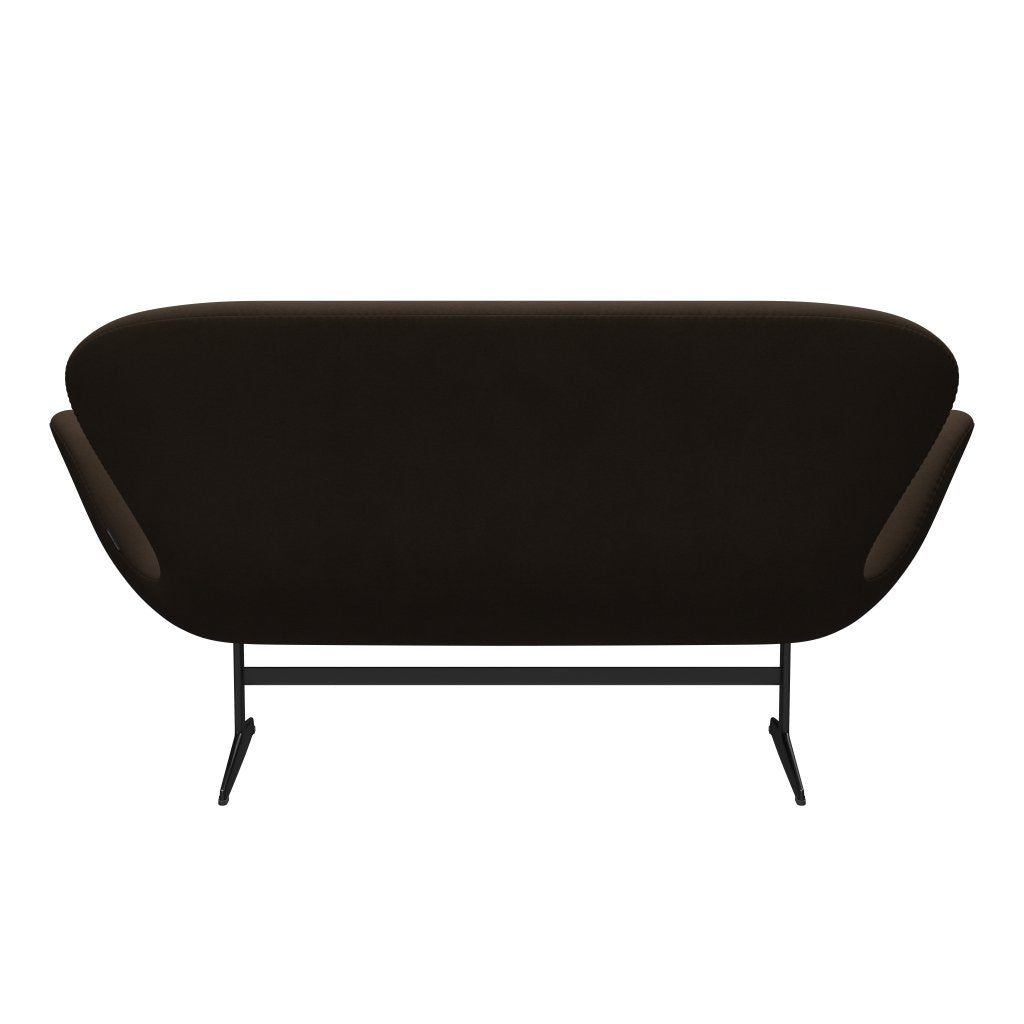 Fritz Hansen Swan Sofá 2 plazas, lacado negro/comodidad beige/arena