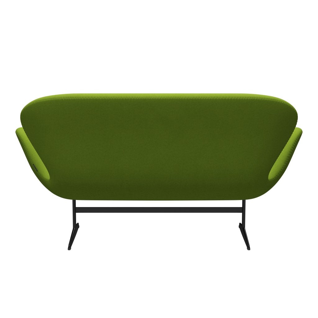 Fritz Hansen Swan Sofa 2 Seater, Black Lacquered/Comfort Green (68011)