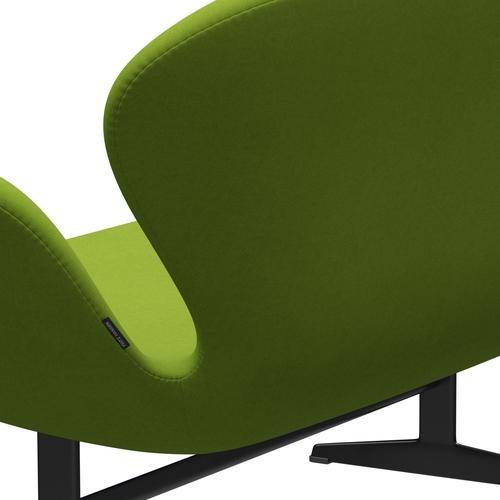 Fritz Hansen Swan Sofa 2 Seater, negro lacado/comodidad verde (68011)