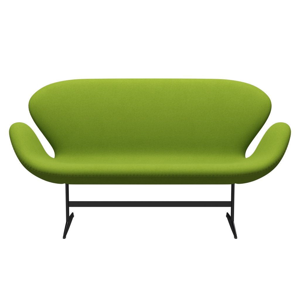 Fritz Hansen Swan Sofa 2 Seater, Black Lacquered/Comfort Green (68011)