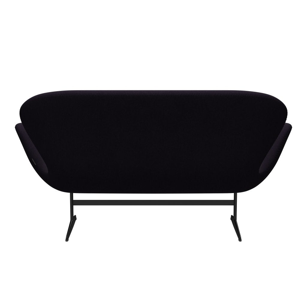 Fritz Hansen Swan Sofa 2 Seater, Black Lacquered/Comfort Violet Red