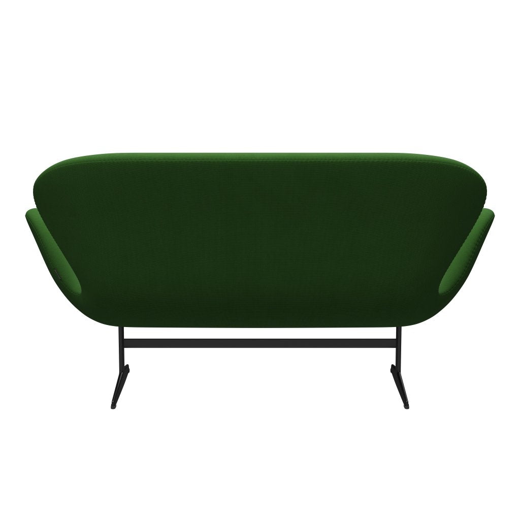 Fritz Hansen Swan Sofa 2 -sæder, sort lakeret/berømmelse græsgrøn