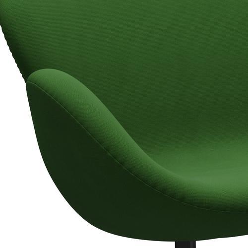 Fritz Hansen Swan Sofa 2 Sitzer, schwarzer lackiertes/berühmtes Grasgrün