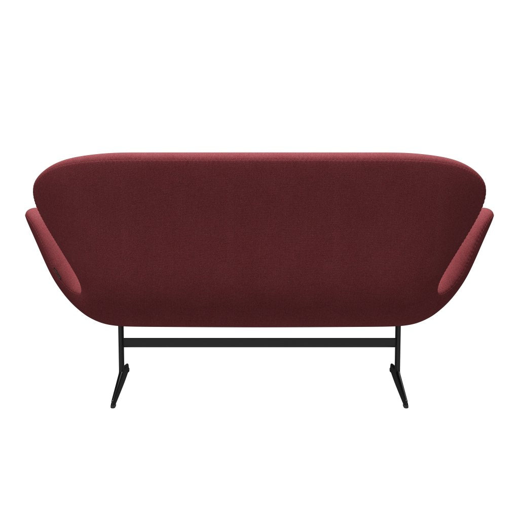 Fritz Hansen Swan Sofa 2 Seater, Black Lacquered/Fiord Pink