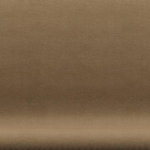 Fritz Hansen Swan Sofa 2 -sæder, sort lakeret/Hallingdal lysebrun