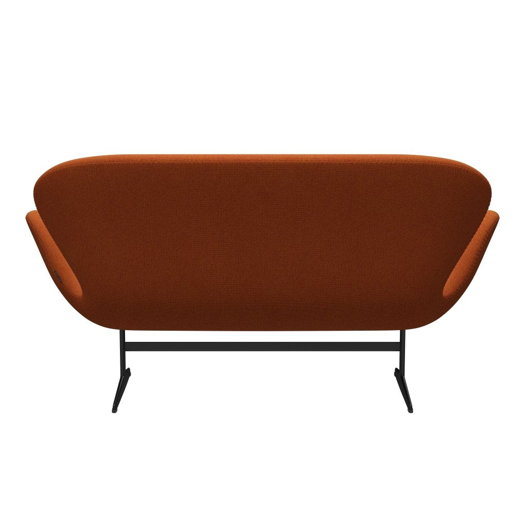 Fritz Hansen Swan Sofa 2 -Sitzer, schwarzer lackierter/hallingdal rot/curry