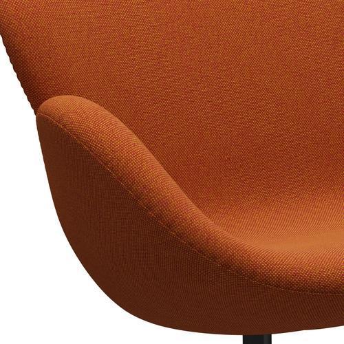 Fritz Hansen Swan Sofa 2 -sæder, sort lakeret/Hallingdal rød/karry