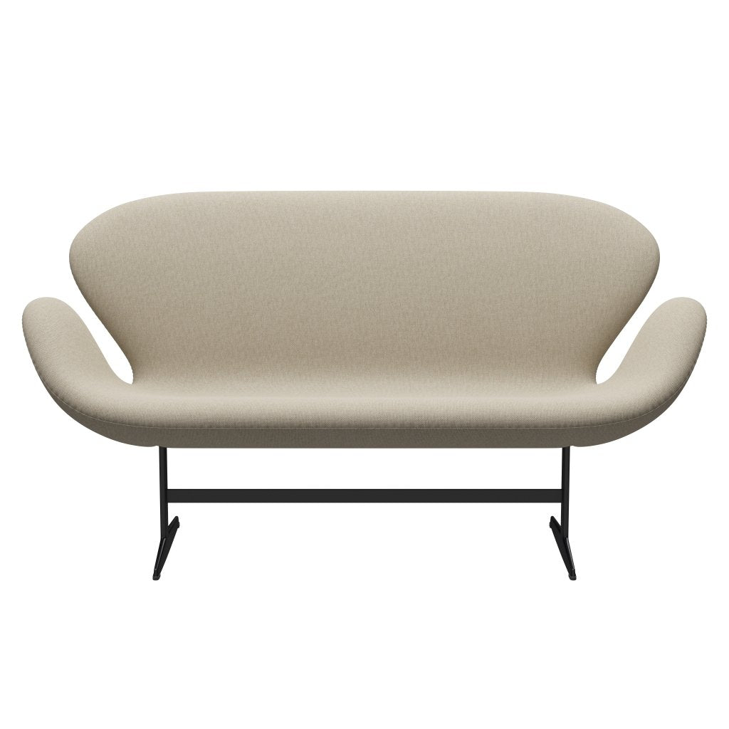 Fritz Hansen Swan canapé 2 places, laquée noire / sunniva léger beige