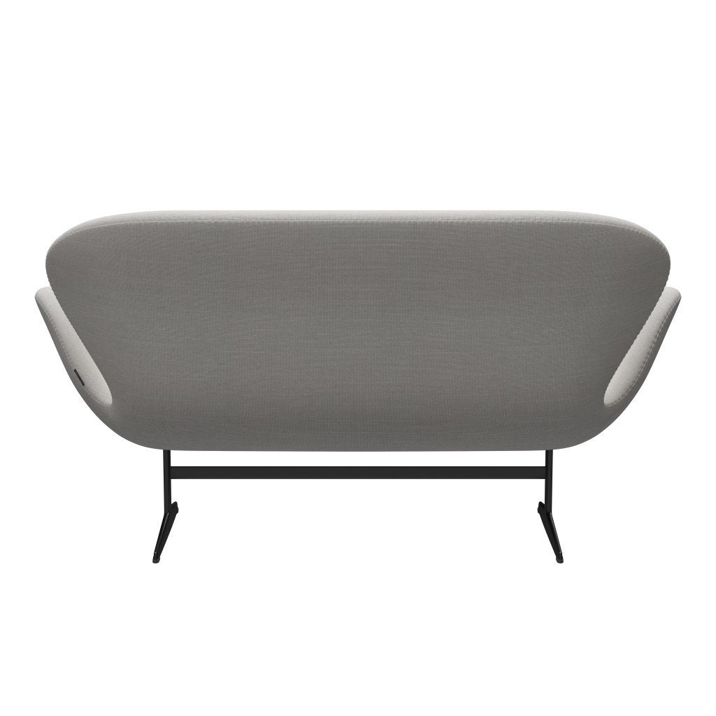 Fritz Hansen Swan Sofa 2 -sæder, sort lakeret/sunniva lærred naturligt