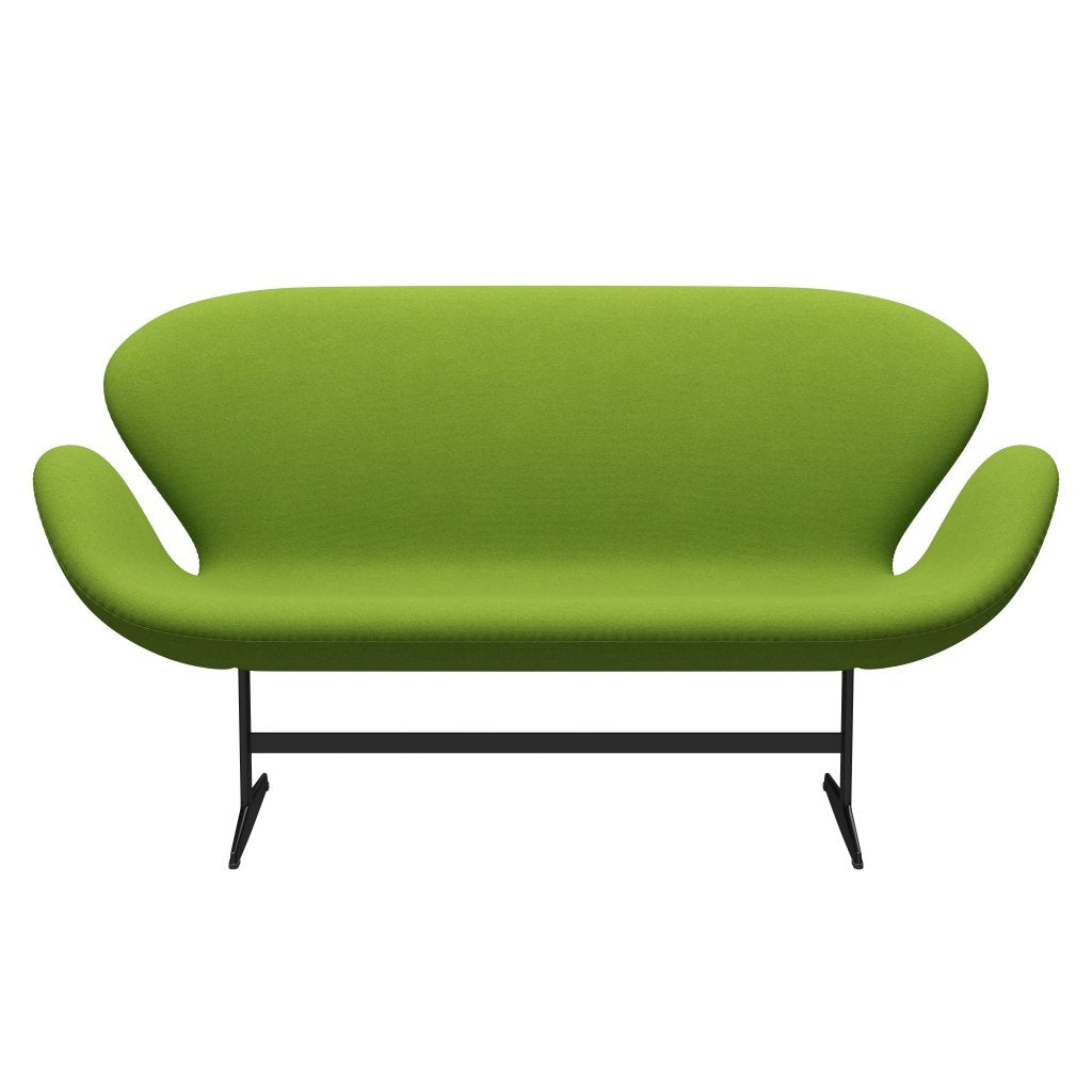 Fritz Hansen Swan Sofa 2 Seater, Black Lacquered/Tonus Lime