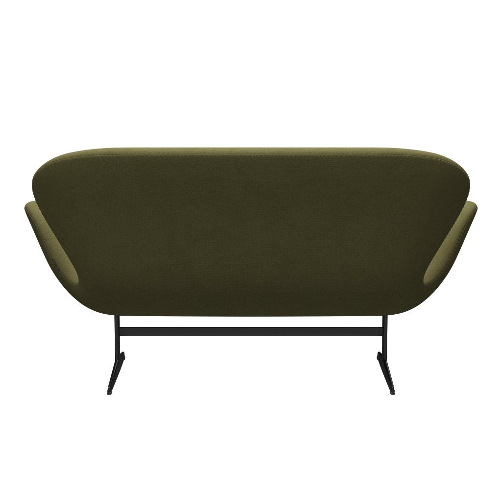 Fritz Hansen Swan canapé 2 places, laquée noire / tonus Green poussiéreux