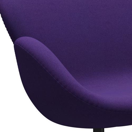 Fritz Hansen Swan Sofa 2 -sæder, sort lakeret/tonus violet