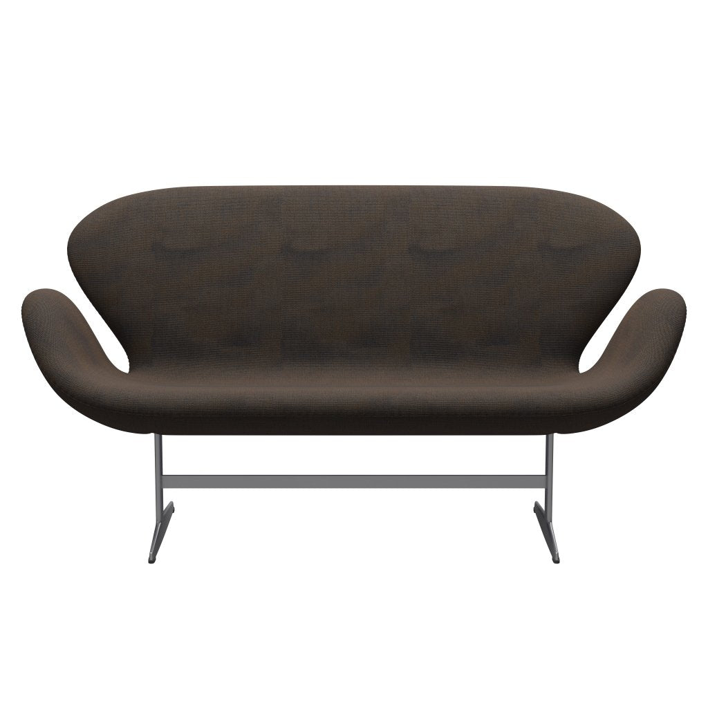 Fritz Hansen Swan Sofa 2 -Sitzer, Silbergrau/Leinwand grau blau