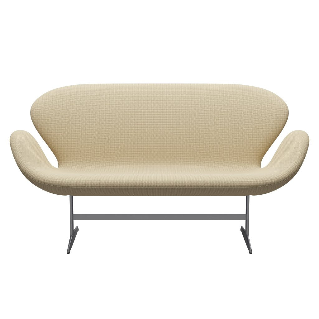 Fritz Hansen Swan Sofa 2 -sæder, sølvgrå/Diablo elfenben