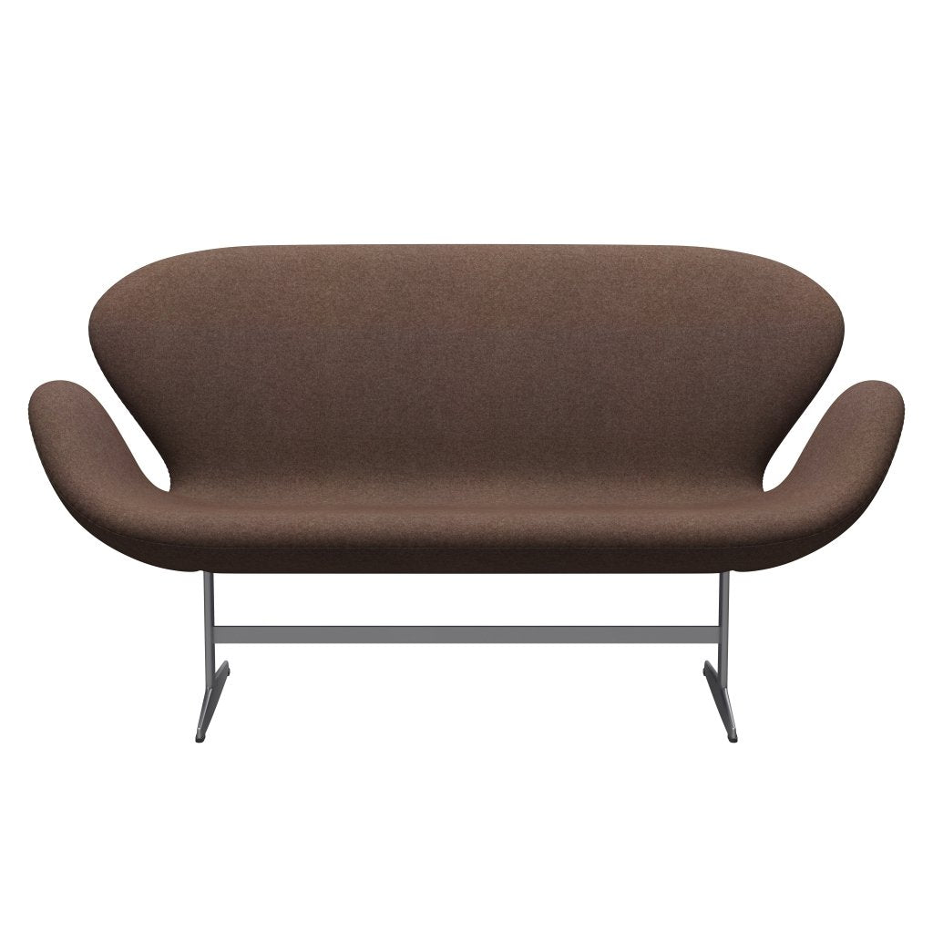 Fritz Hansen Swan Sofa 2 -sæder, sølvgrå/Divina MD Hazelnut