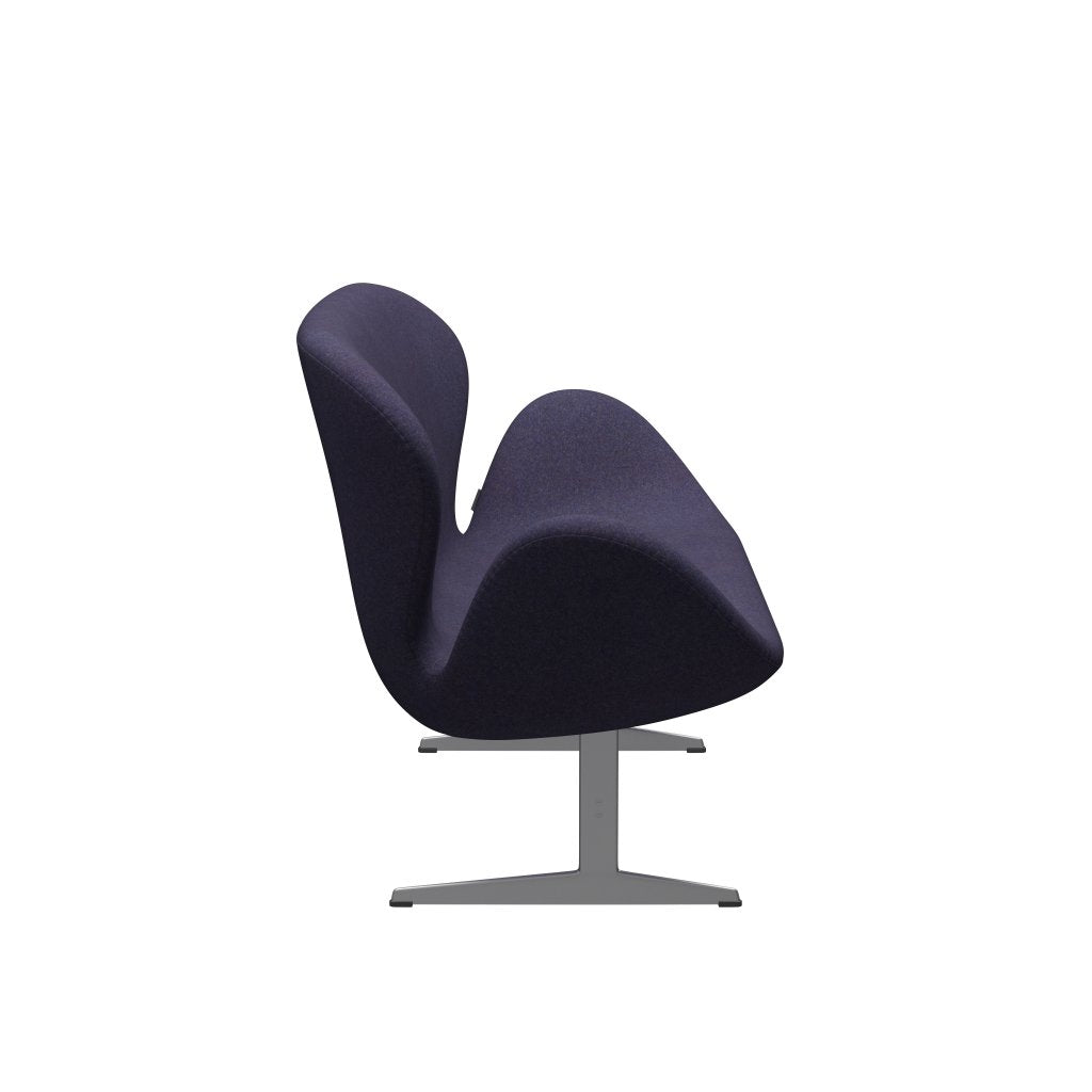 Fritz Hansen Swan canapé 2 places, gris argenté / divina md bleu poussiéreux