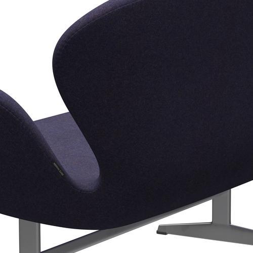 Fritz Hansen Swan canapé 2 places, gris argenté / divina md bleu poussiéreux