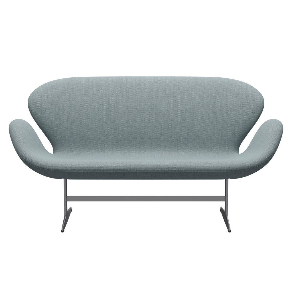 Fritz Hansen Swan Sofa 2 -sæder, sølvgrå/fiord grøn/blå/sten