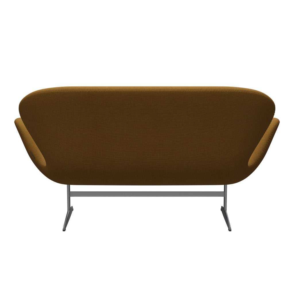 Fritz Hansen Swan Sofa 2 Sitzer, Silbergrau/Re Wollsafran/Natur