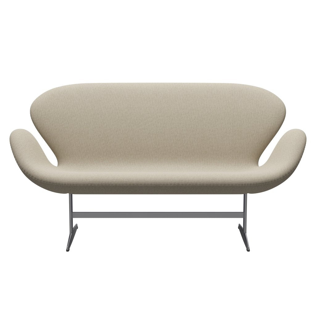 Fritz Hansen Swan Sofa 2 Seater, Silver Grey/Sunniva Light Beige