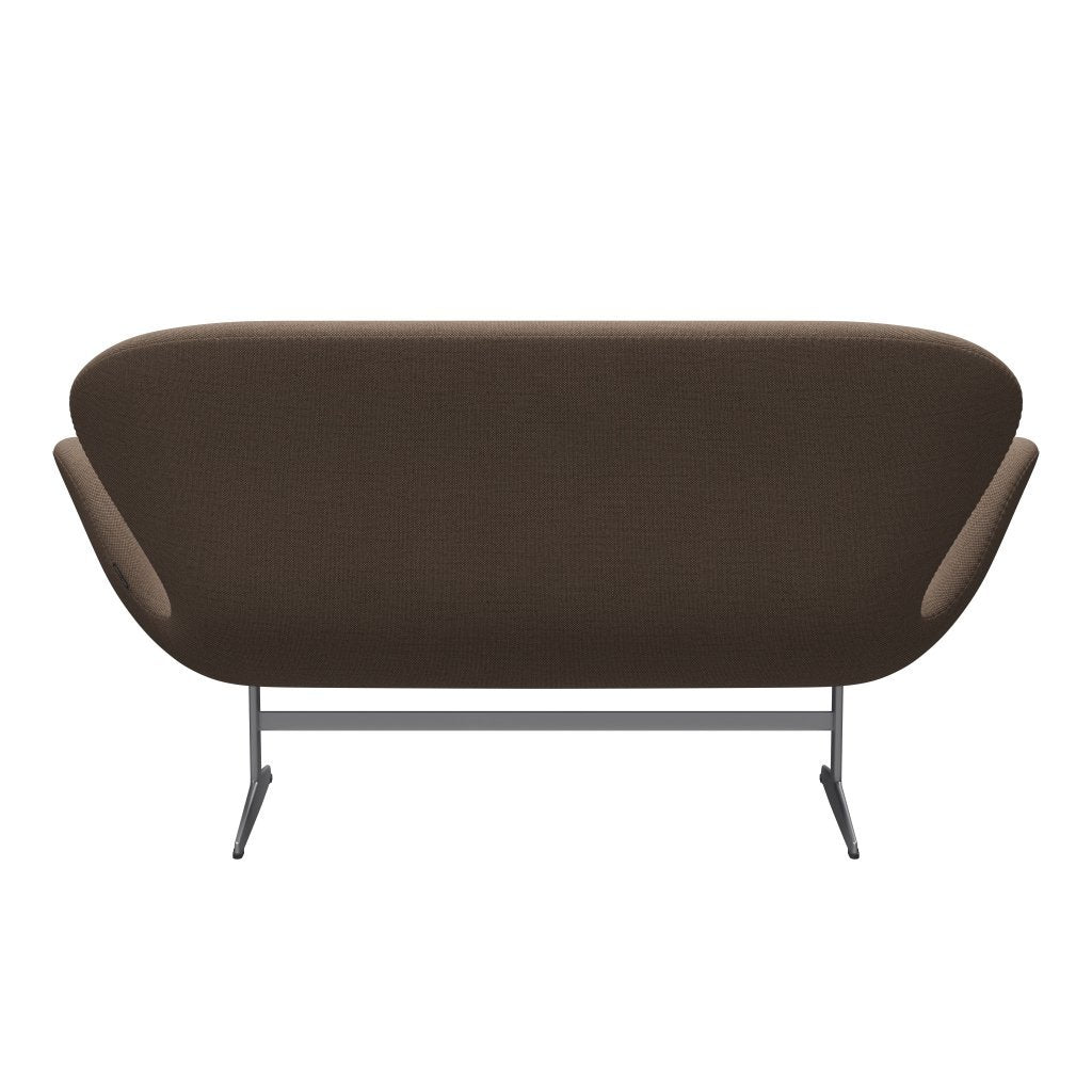 Fritz Hansen Swan Sofa 2 Sitzer, silbergrau/sunniva schokolade/braun