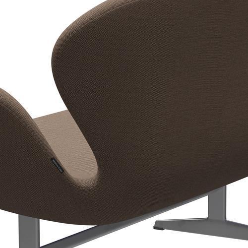 Fritz Hansen Swan Sofa 2 Sitzer, silbergrau/sunniva schokolade/braun