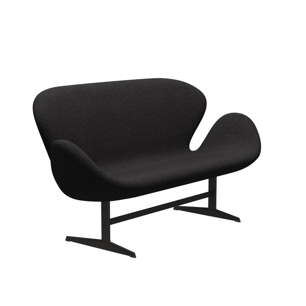 Fritz Hansen Swan Sofá 2 plazas, Grafito cálido/Divina MD Gray Dark Gray