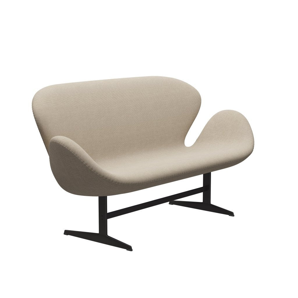 Fritz Hansen Swan Sofa 2 -sæder, varm grafit/Hallingdal sand