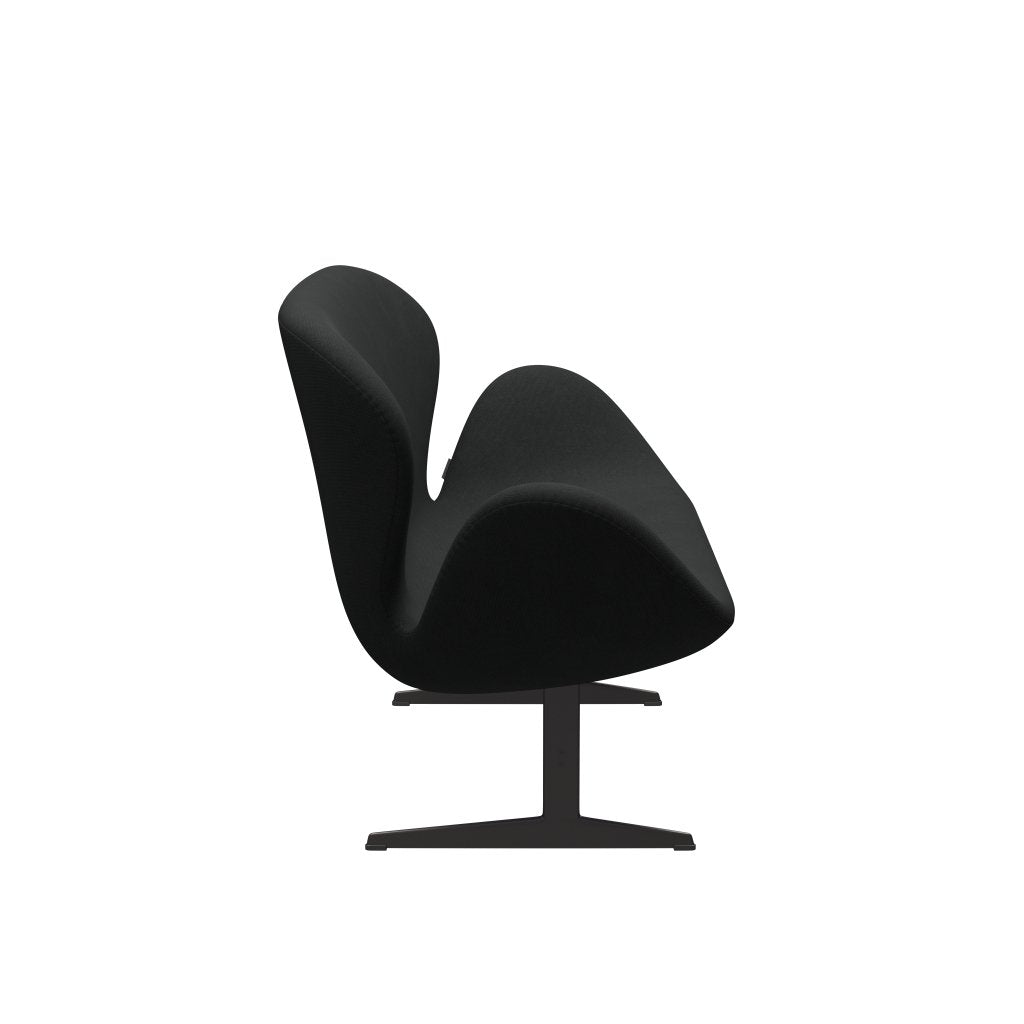 Fritz Hansen Swan canapé 2 places, graphite chaud / brun foncé en acier (380)