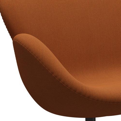 Fritz Hansen Swan Sofá 2 plazas, grafito cálido/trío de chaputería quemada naranja