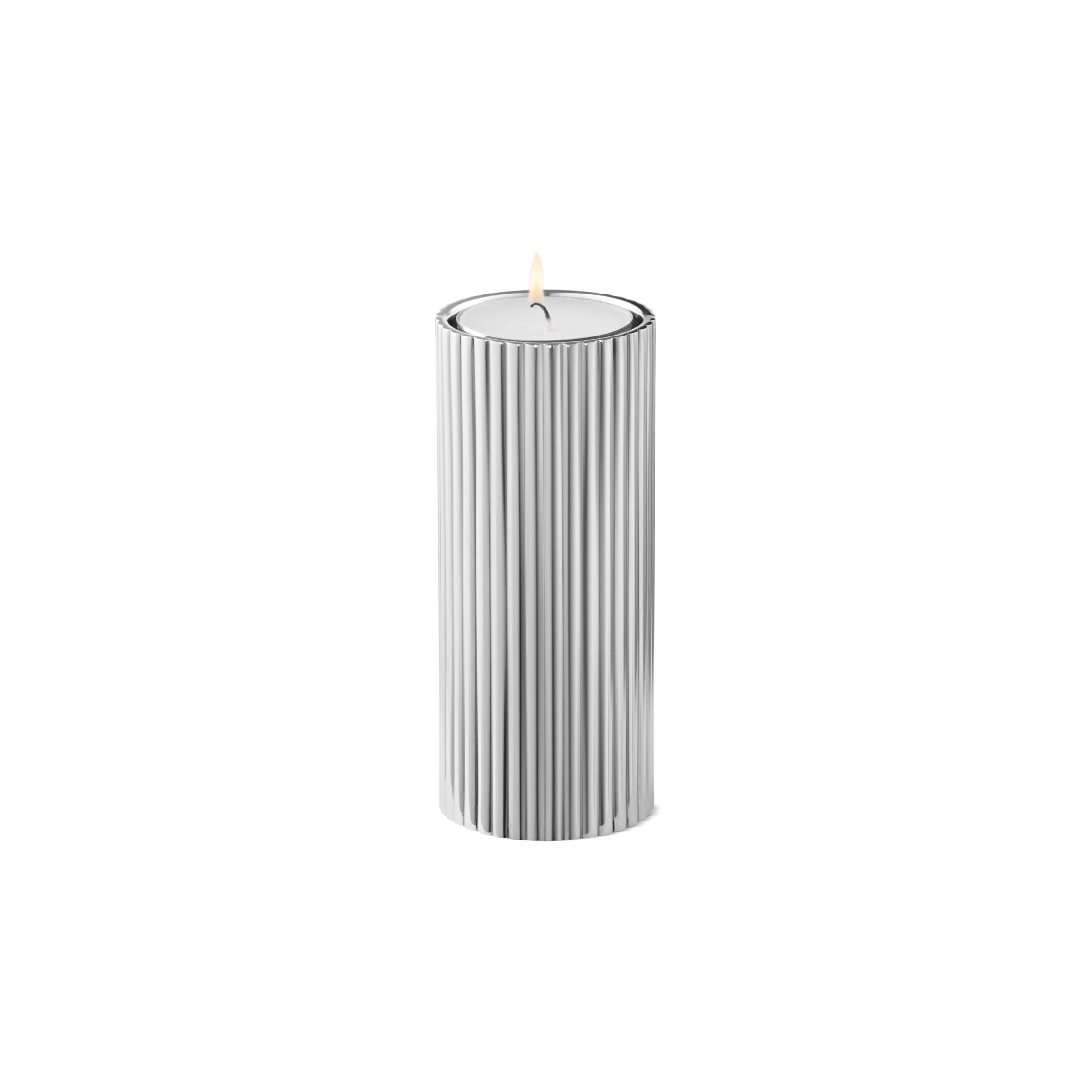Georg Jensen Bernadotte Tealight & Candle Holder rustfrit stål, medium