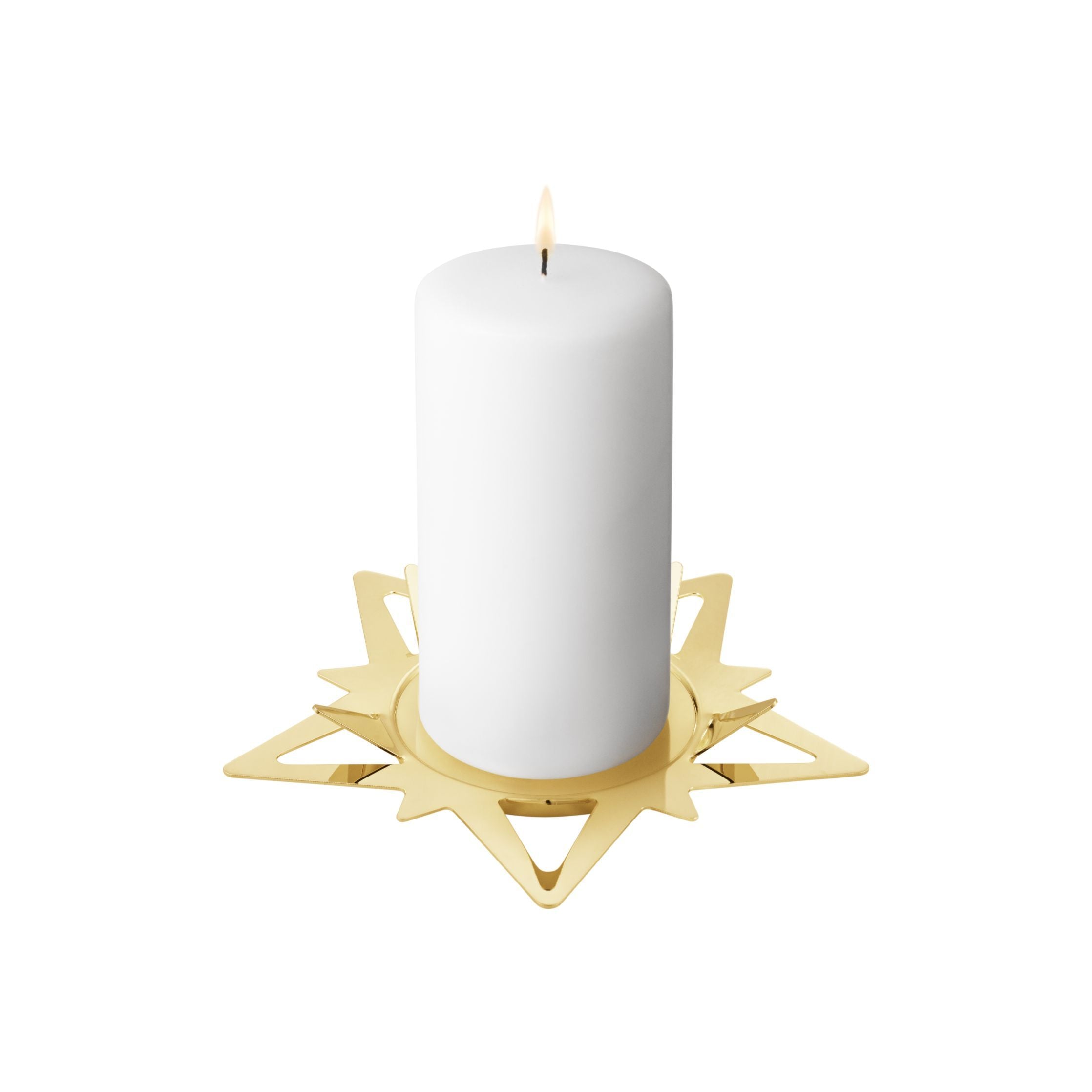 Georg Jensen Classic Christmas Star Candle Holder til bloklys, guldbelagt