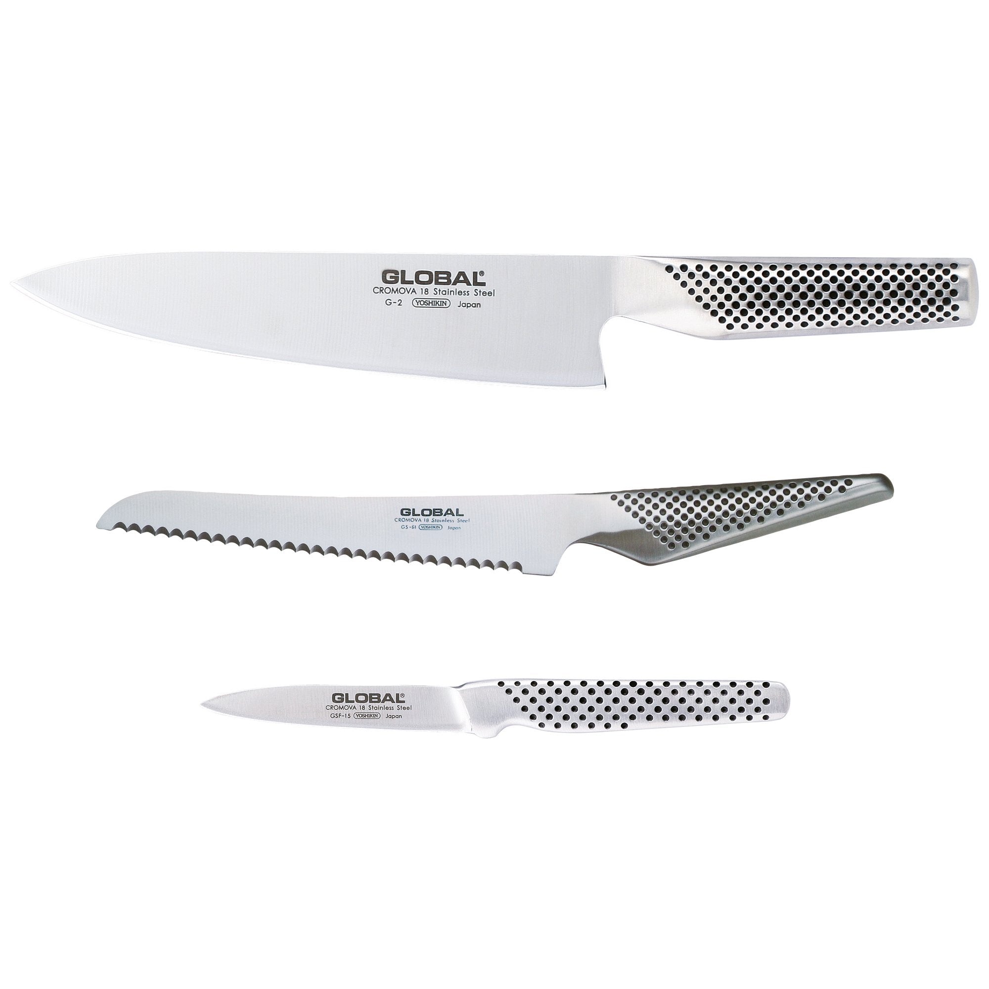 Global G 26115 R Knife Set, 3 st.