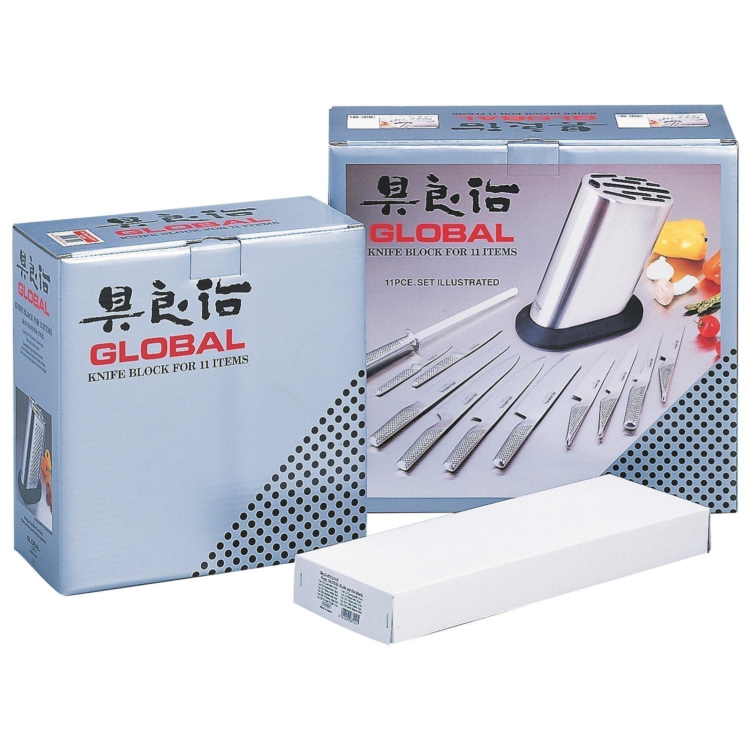 Global G 8311 KB/PLR 11 Stück Messer Block ohne Punkte Set ohne Punkte