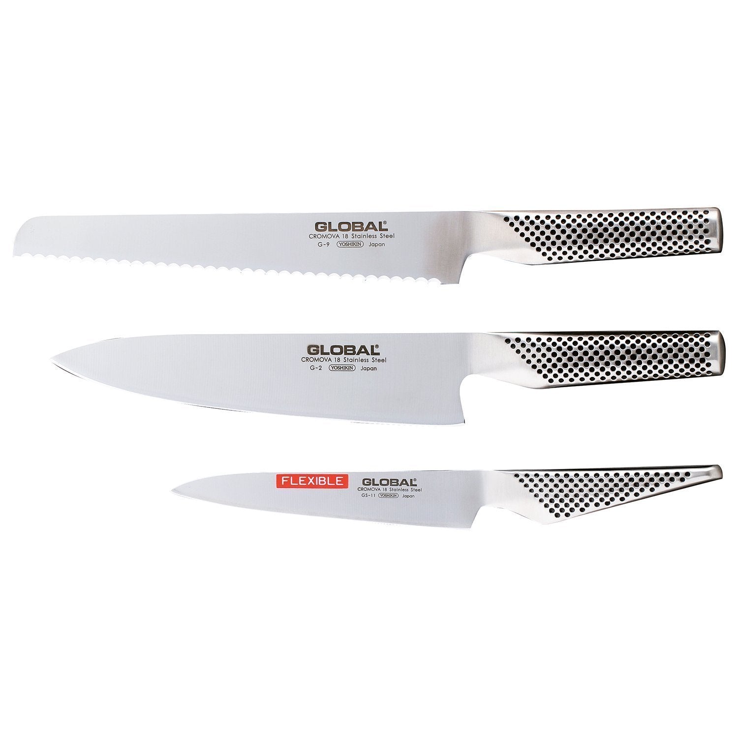 Global G 9211 R Knife Set, 3 st.