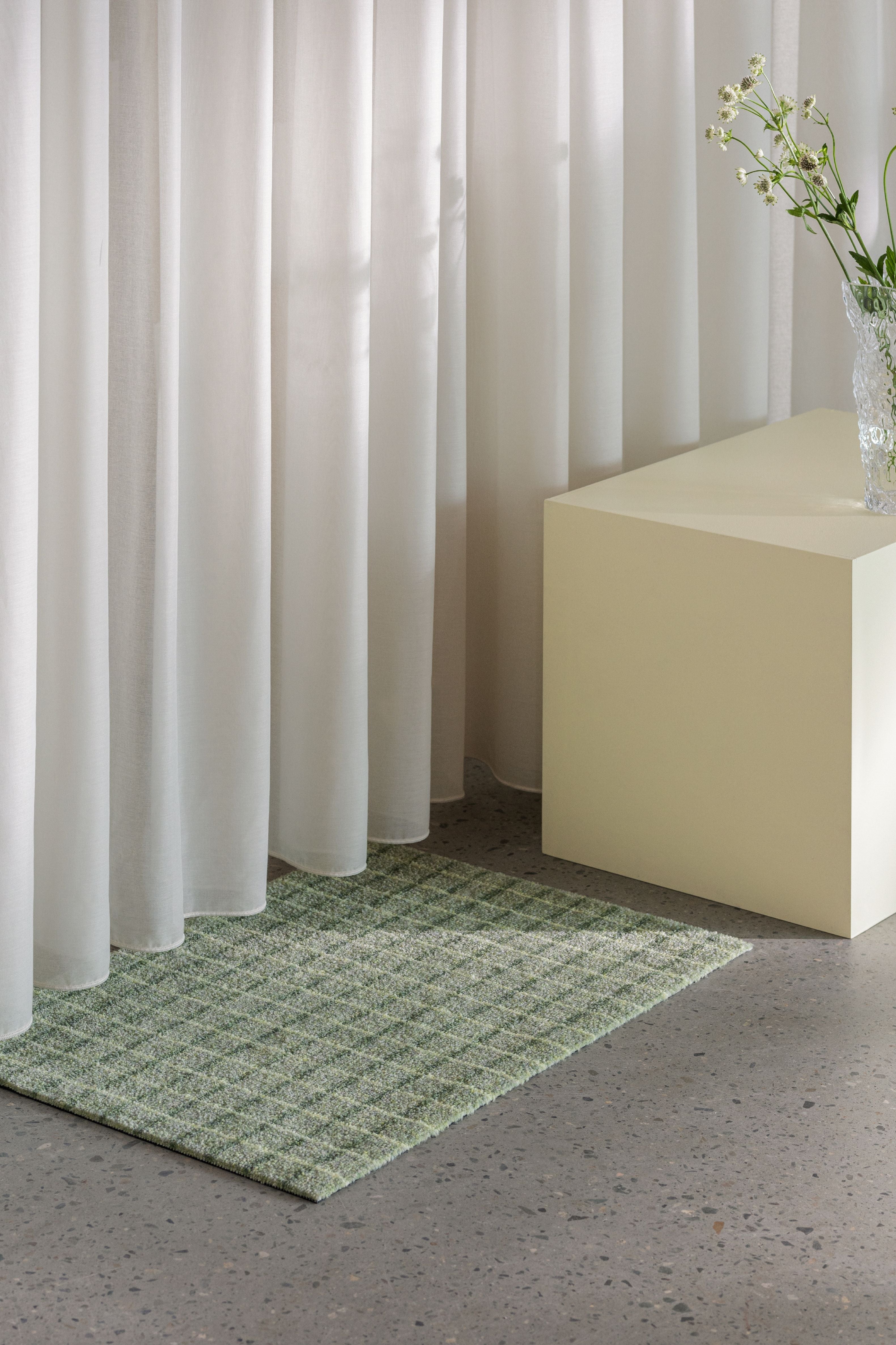 HEYMAT GRID DOORMAT Matcha Lemon, 85x115 cm