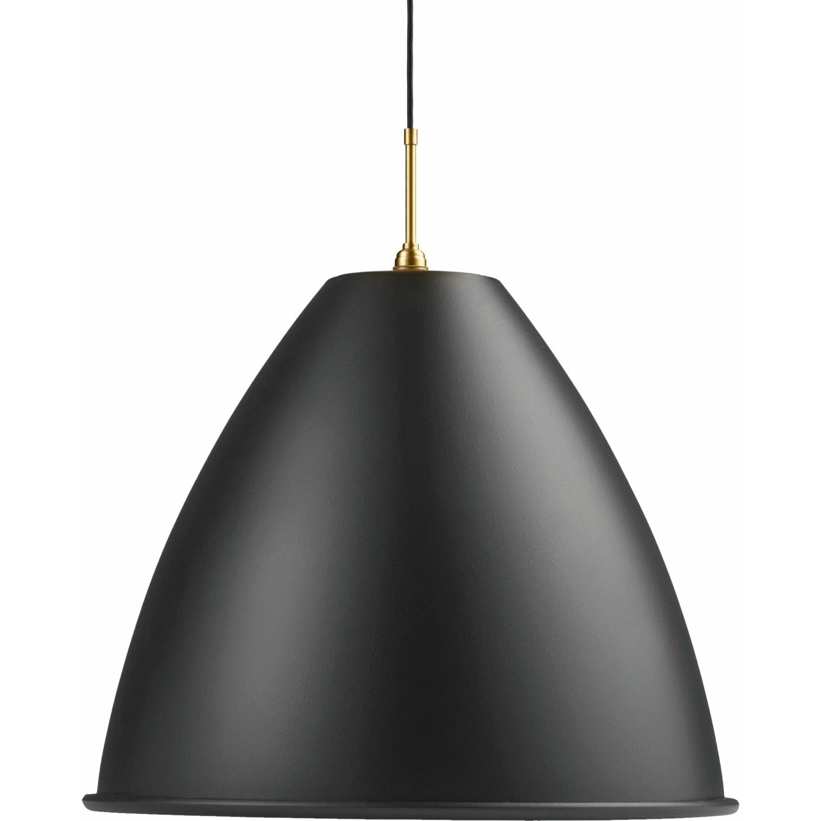 Gubi BL9 Suspension Lampe Messing Basis weicher schwarzer Halbmatt, Ø60 cm