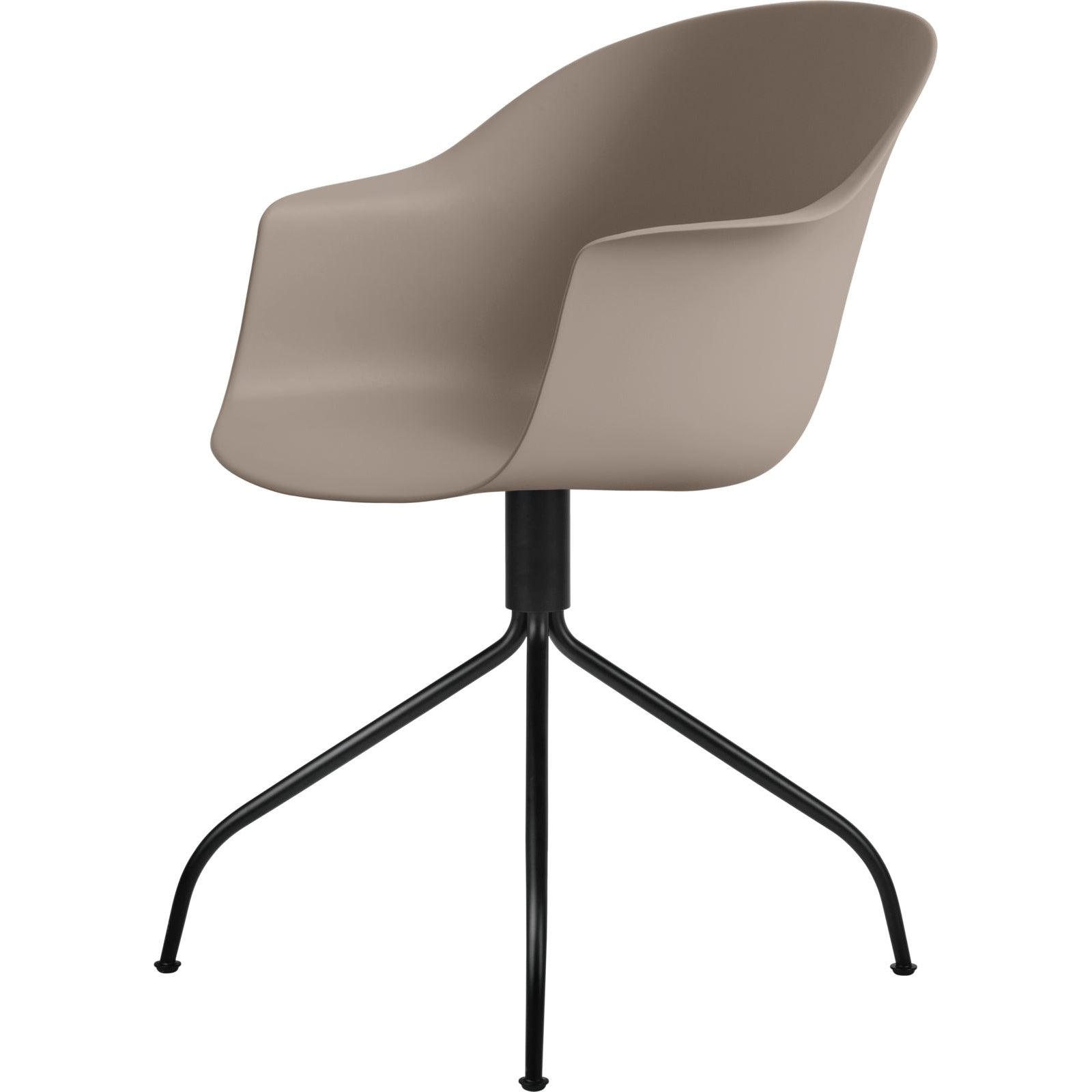 Gubi Bat Meeting Chair Unklädda, svängbar bas, svart matt bas/ny beige