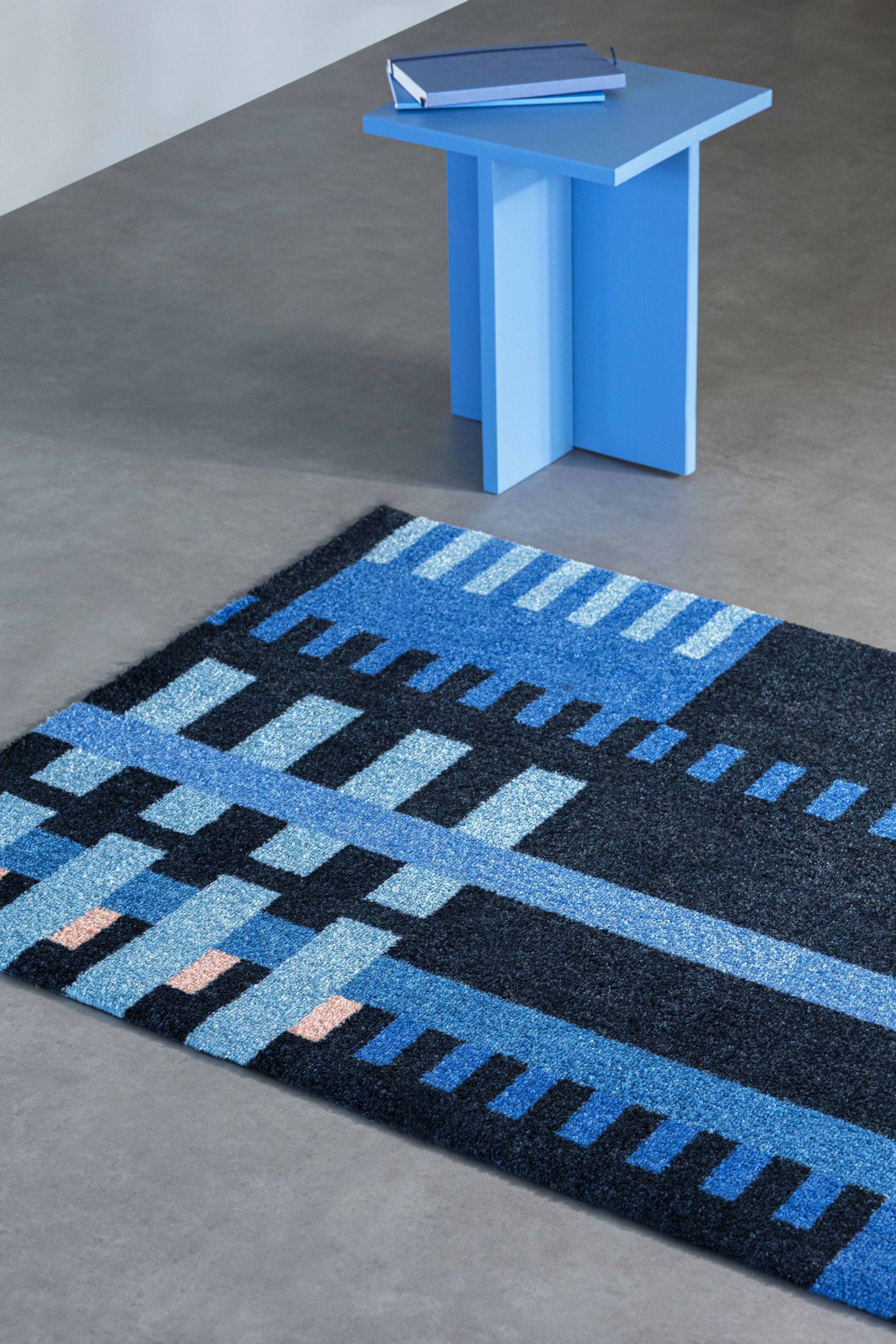 HEYMAT DOORMAT LOOM BAUHUS BLUE, 85X115CM