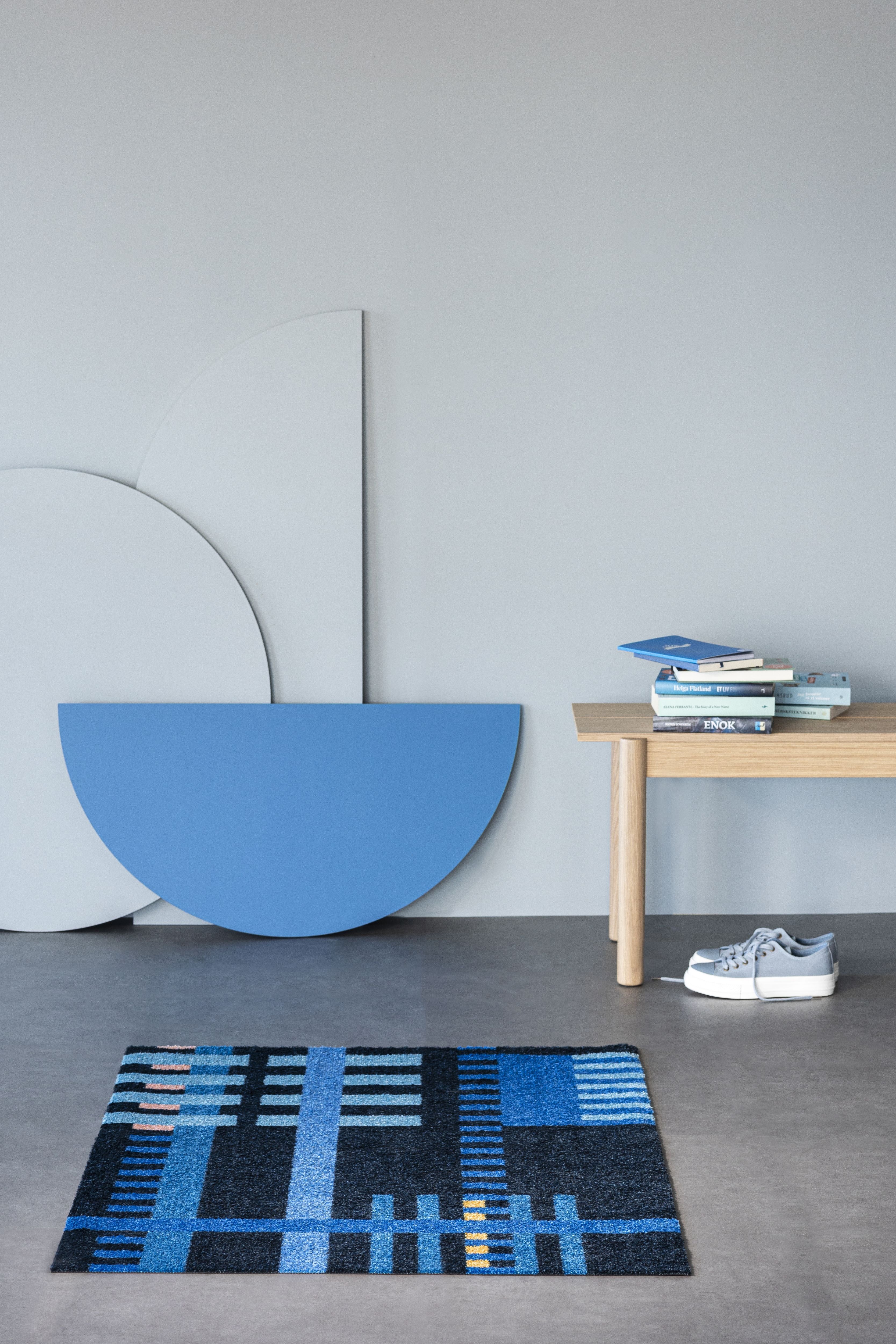 Heymat's Doormat Loom Bauhaus Blue, 85x115cm