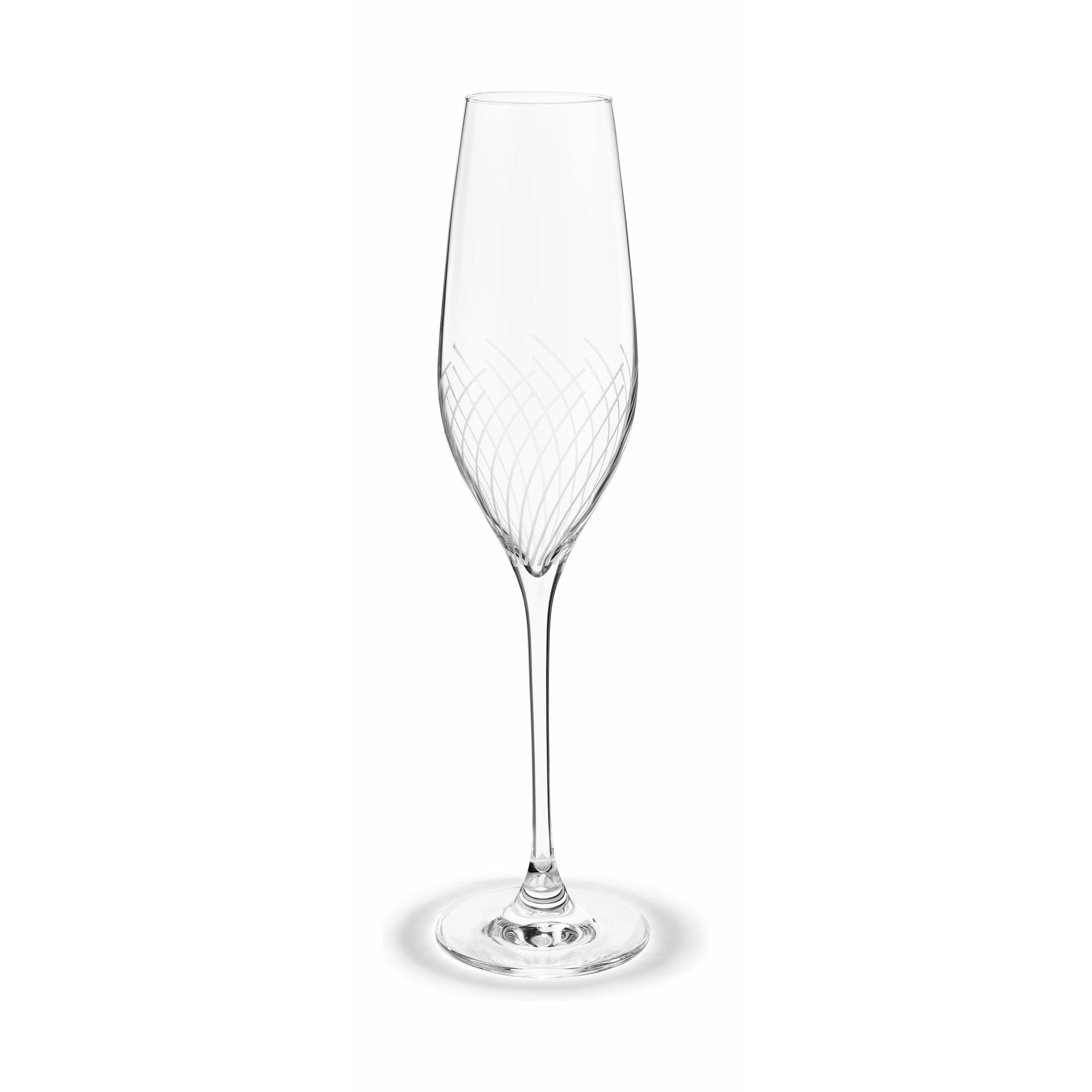 Holmegaard Cabernet linjer Champagne Glass, 2 stk.