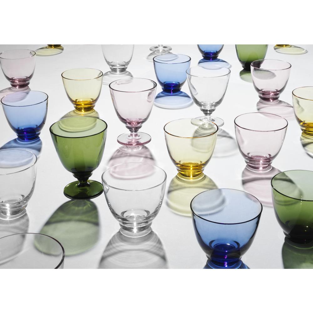Holmegaard flödesglas med stam, olivgrön