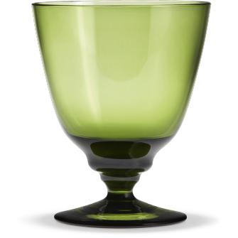 Holmegaardstroomglas met stengel, olijfgroen