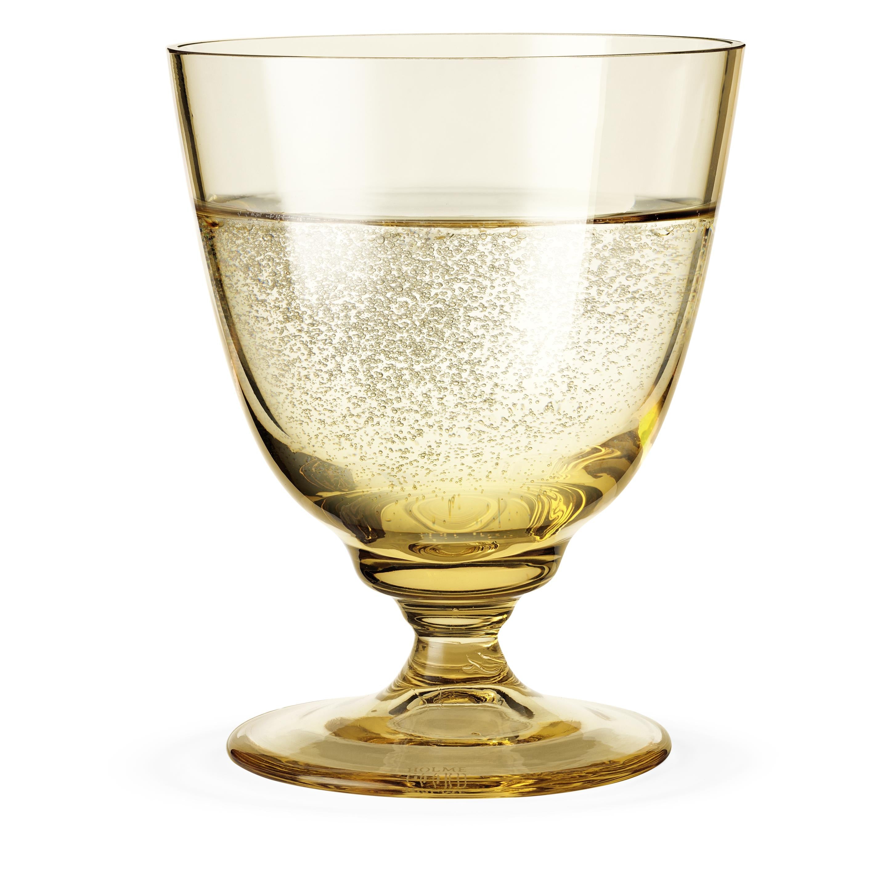 Holmegaard Flow Goblet Glass 35 Cl, Bernstein