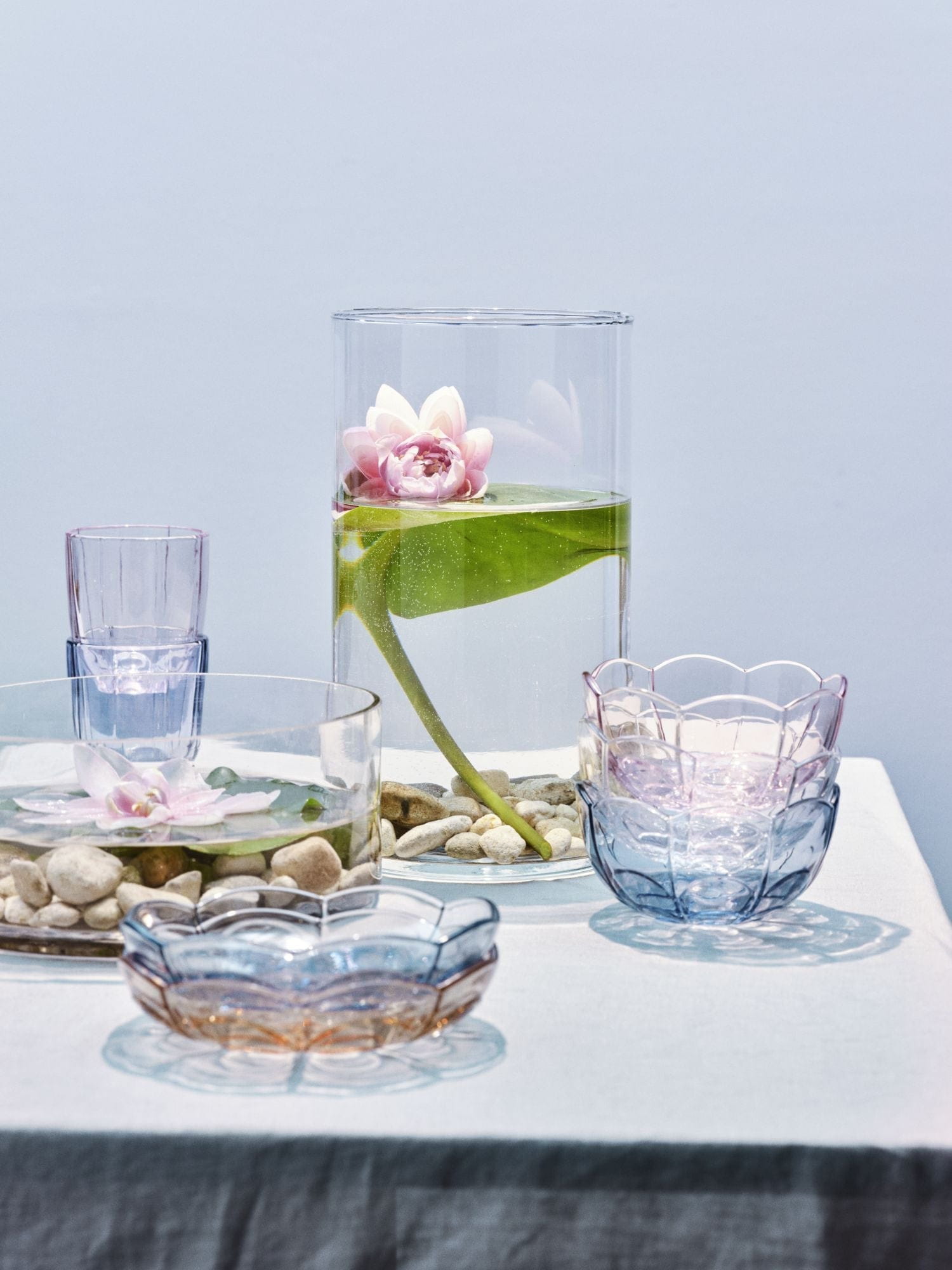 Holmegaard Lily Water Glass Set av 2 320 ml, blå