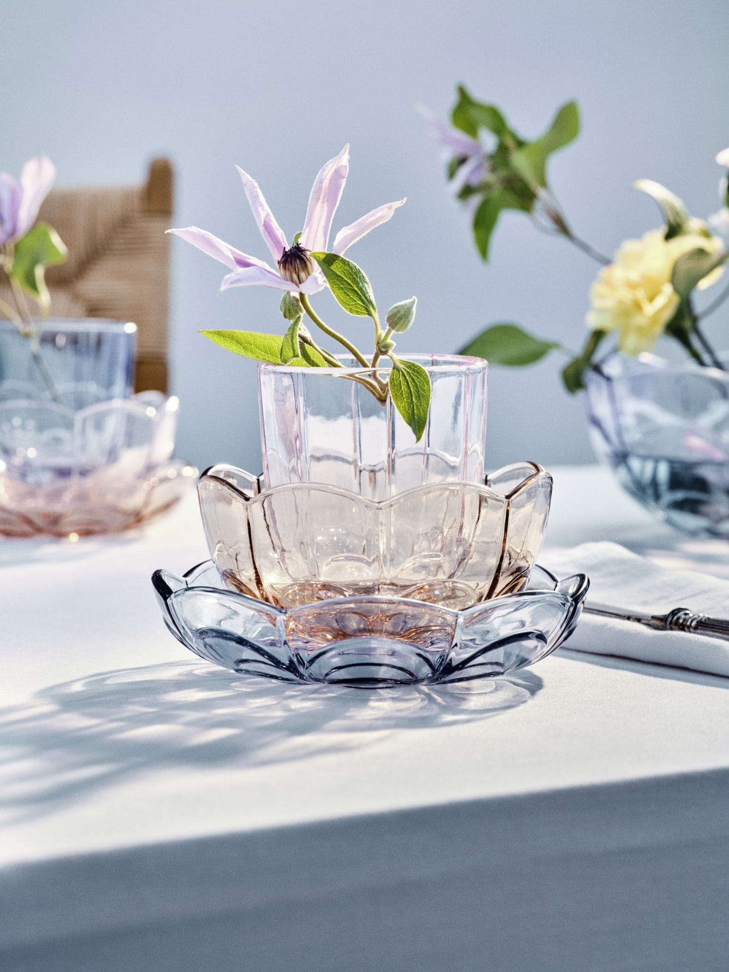 Holmegaard Lily Wasserglas Set von 2 320 ml, rosa