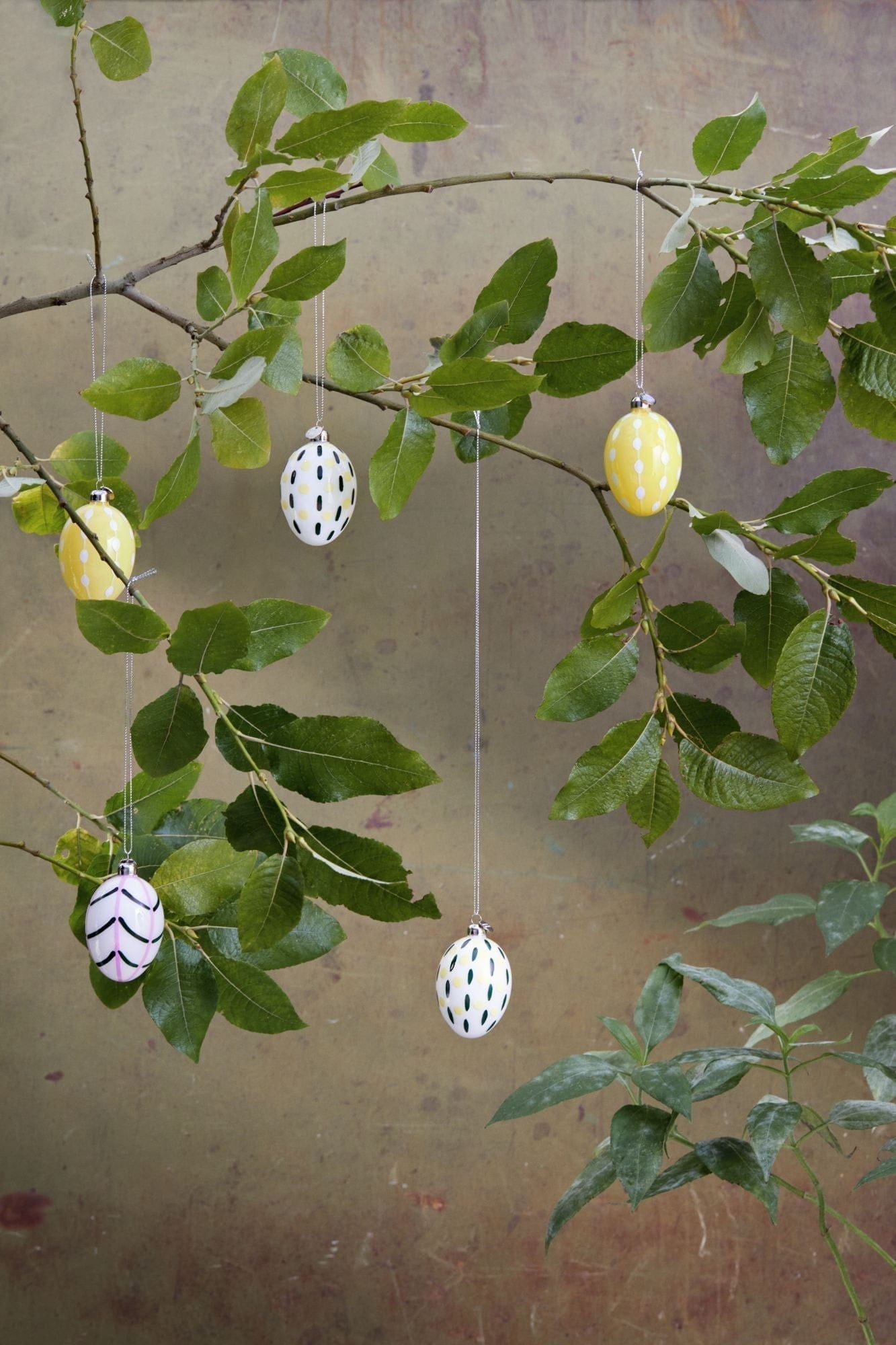 Holmegaard Souveniture de Pâques suspendues bijoux, feuilles